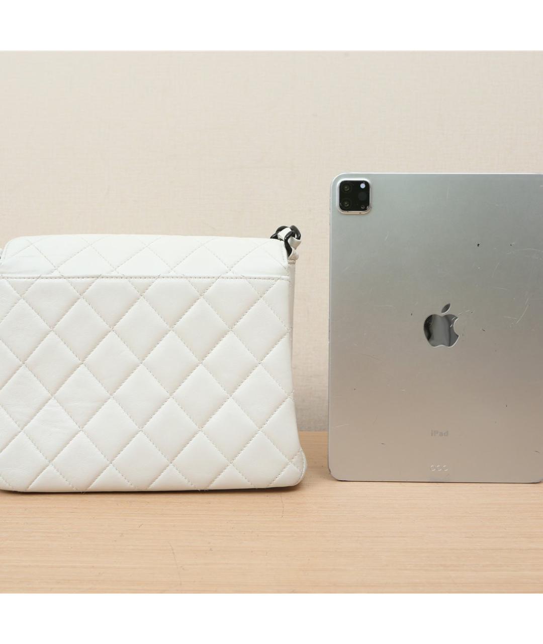 CHANEL Белая кожаная сумка через плечо, фото 6