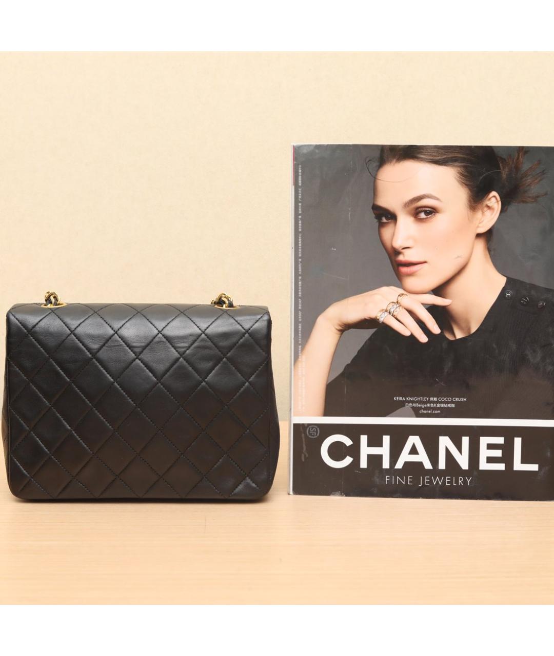 CHANEL Черная кожаная сумка через плечо, фото 6