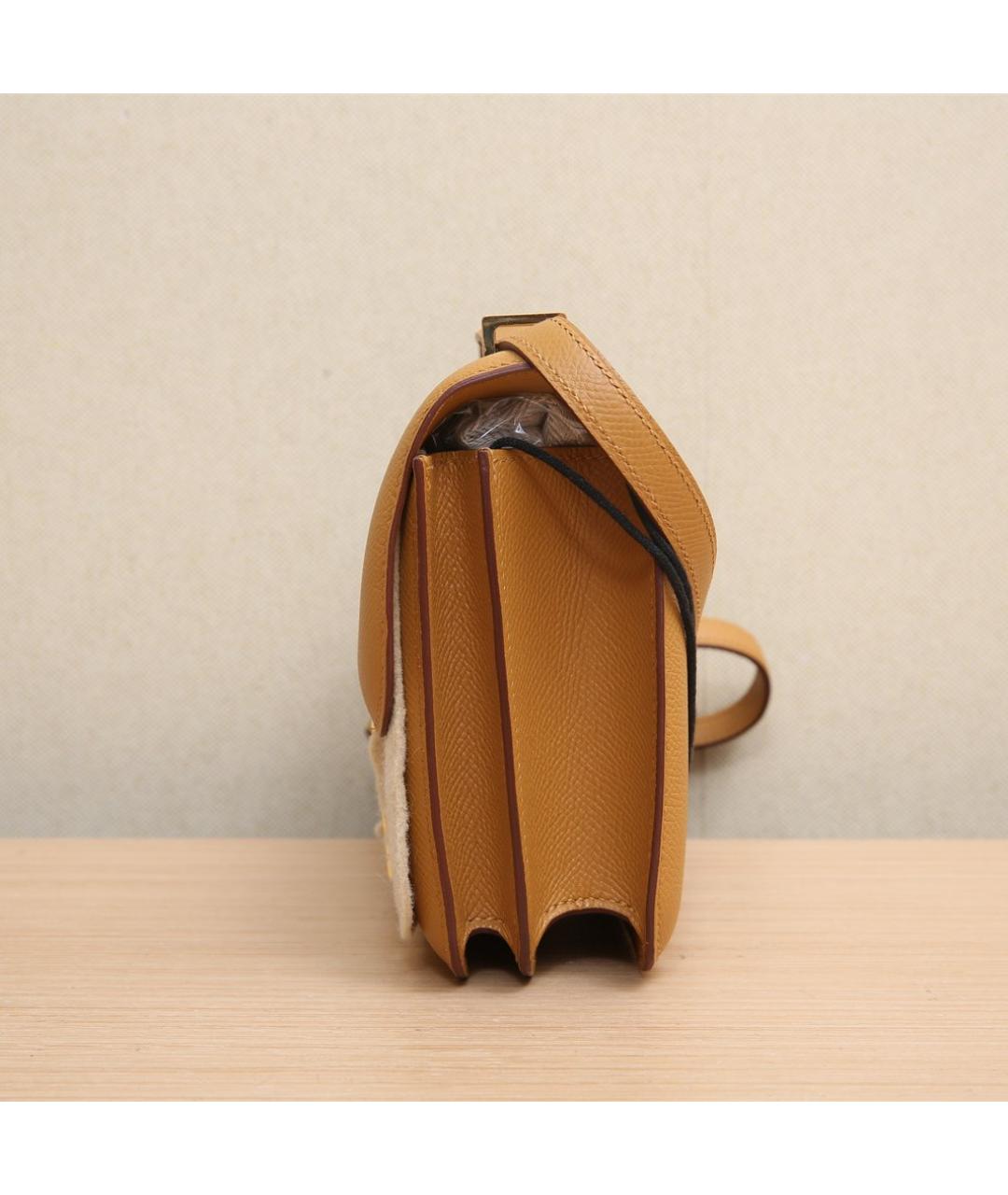 HERMES Коричневая кожаная сумка через плечо, фото 4