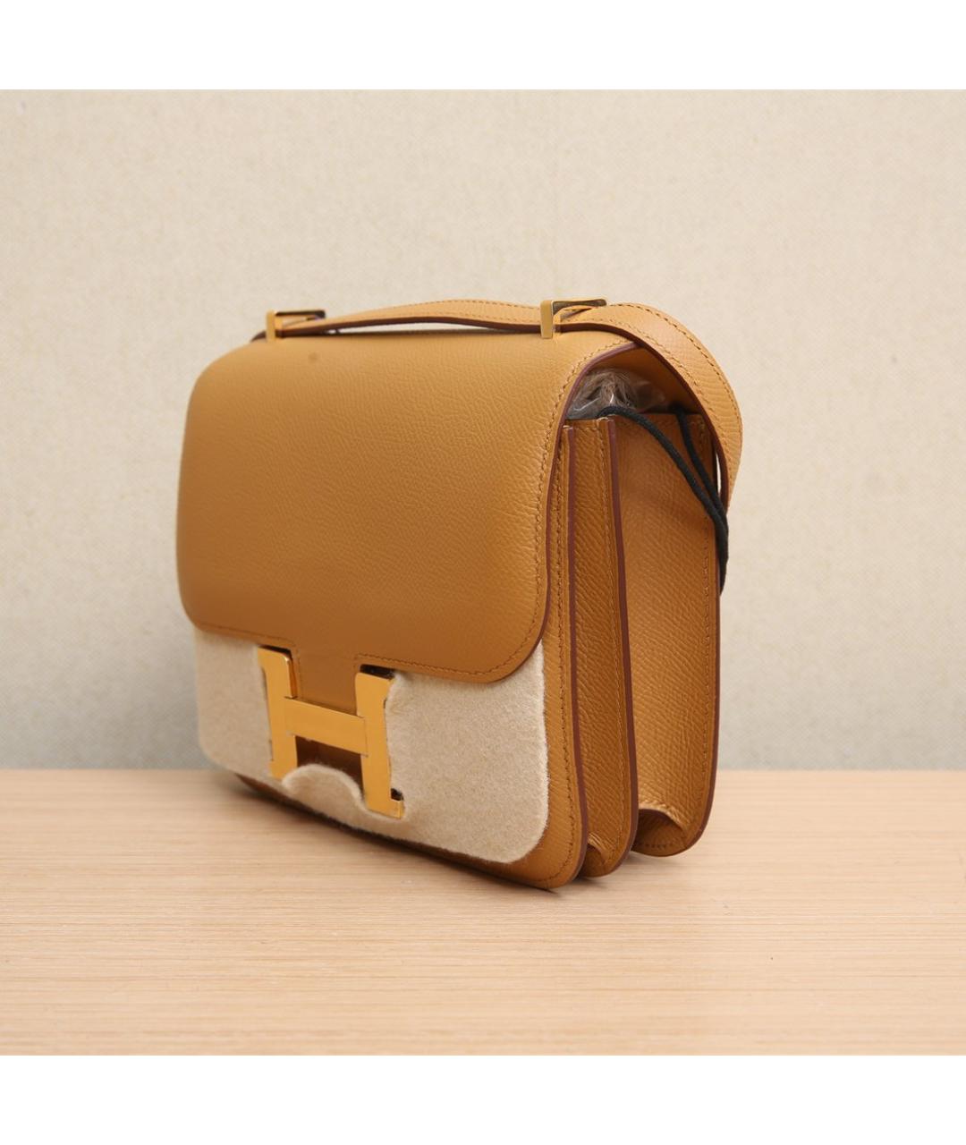 HERMES Коричневая кожаная сумка через плечо, фото 3