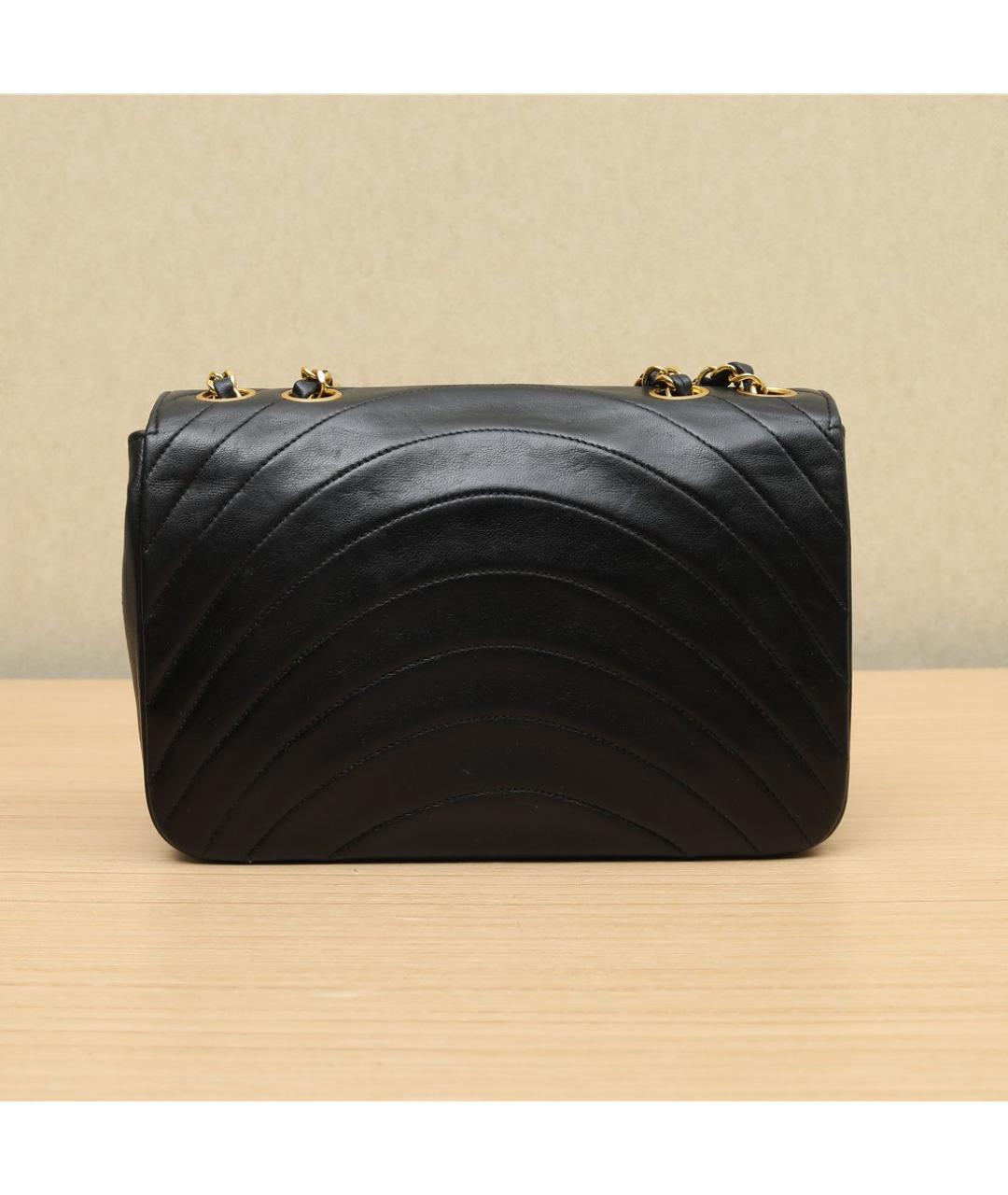 CHANEL Черная кожаная сумка через плечо, фото 6