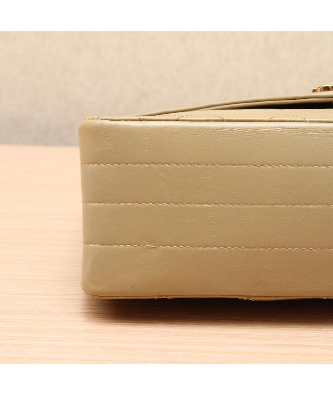 CHANEL Бежевая кожаная сумка через плечо, фото 7