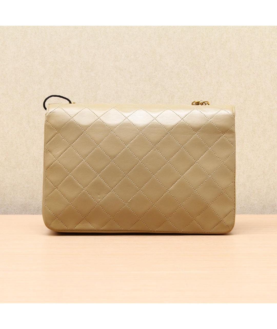 CHANEL Бежевая кожаная сумка через плечо, фото 5