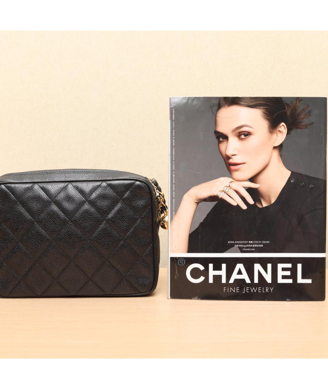 CHANEL Черная кожаная сумка через плечо, фото 6