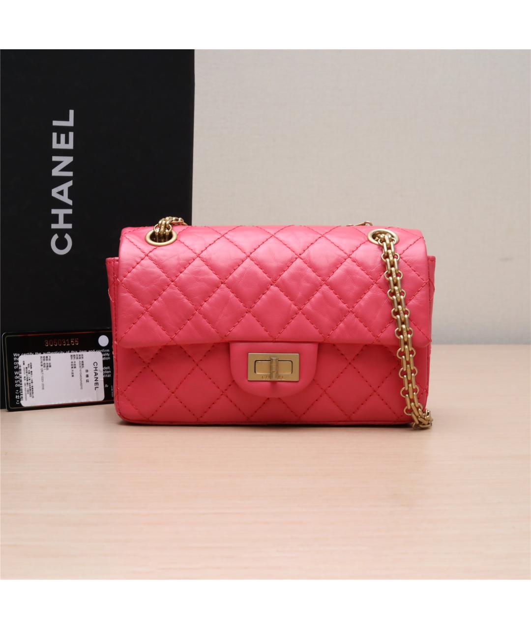 CHANEL Розовая кожаная сумка через плечо, фото 2