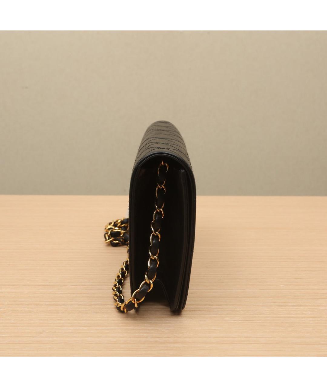 CHANEL Черная кожаная сумка через плечо, фото 4