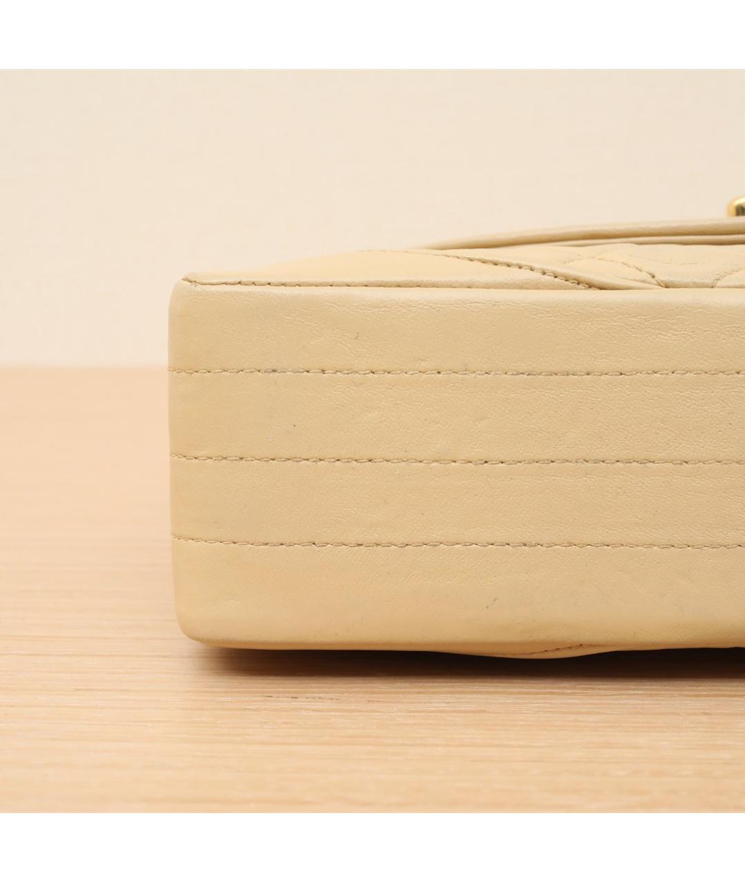 CHANEL Бежевая кожаная сумка через плечо, фото 8