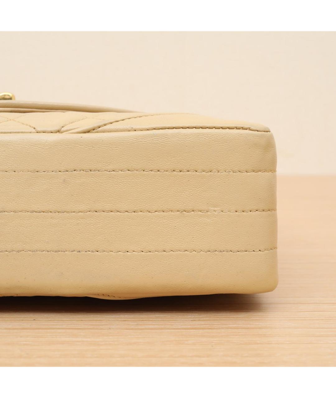 CHANEL Бежевая кожаная сумка через плечо, фото 9