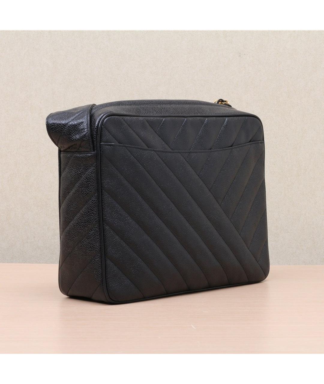 CHANEL Черная кожаная сумка через плечо, фото 6