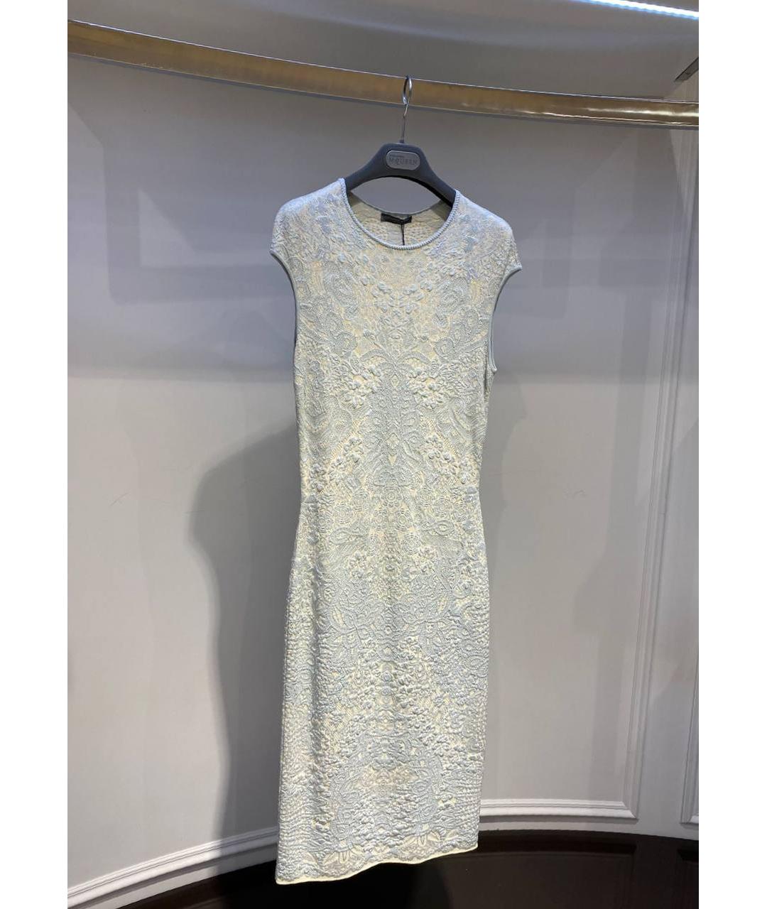 ALEXANDER MCQUEEN Голубое вискозное вечернее платье, фото 2