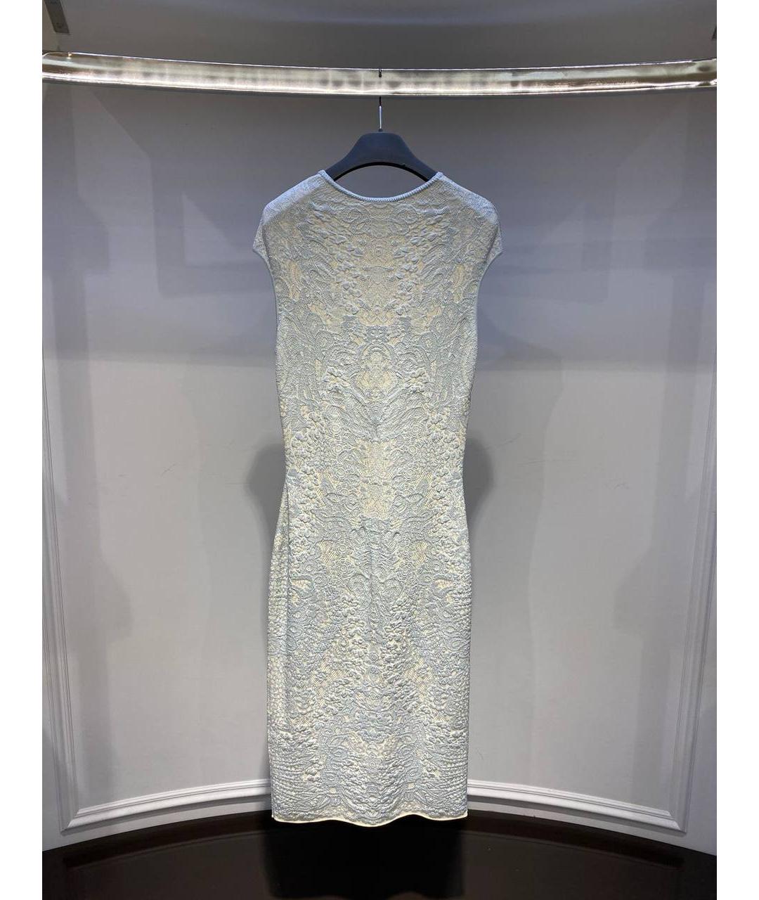 ALEXANDER MCQUEEN Голубое вискозное вечернее платье, фото 3