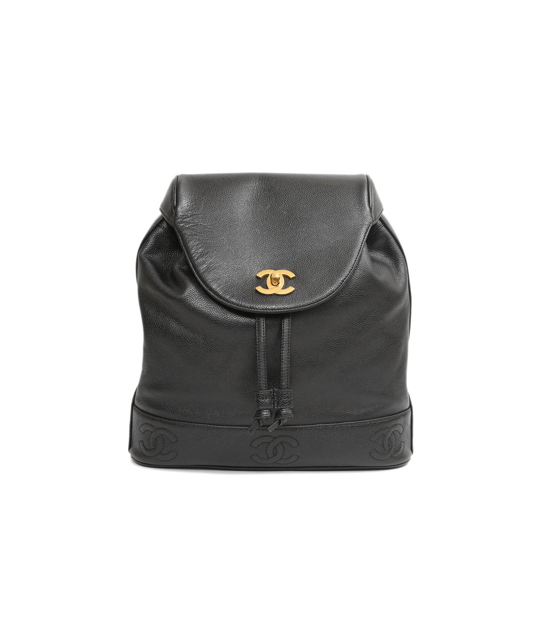 CHANEL Черный кожаный рюкзак, фото 1