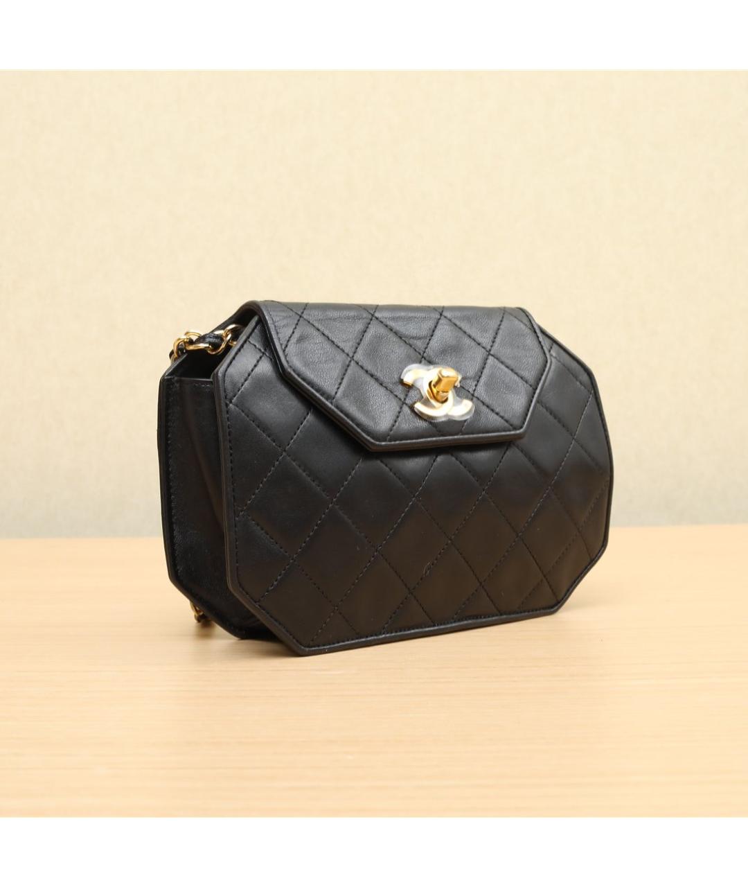 CHANEL Черная кожаная сумка через плечо, фото 3
