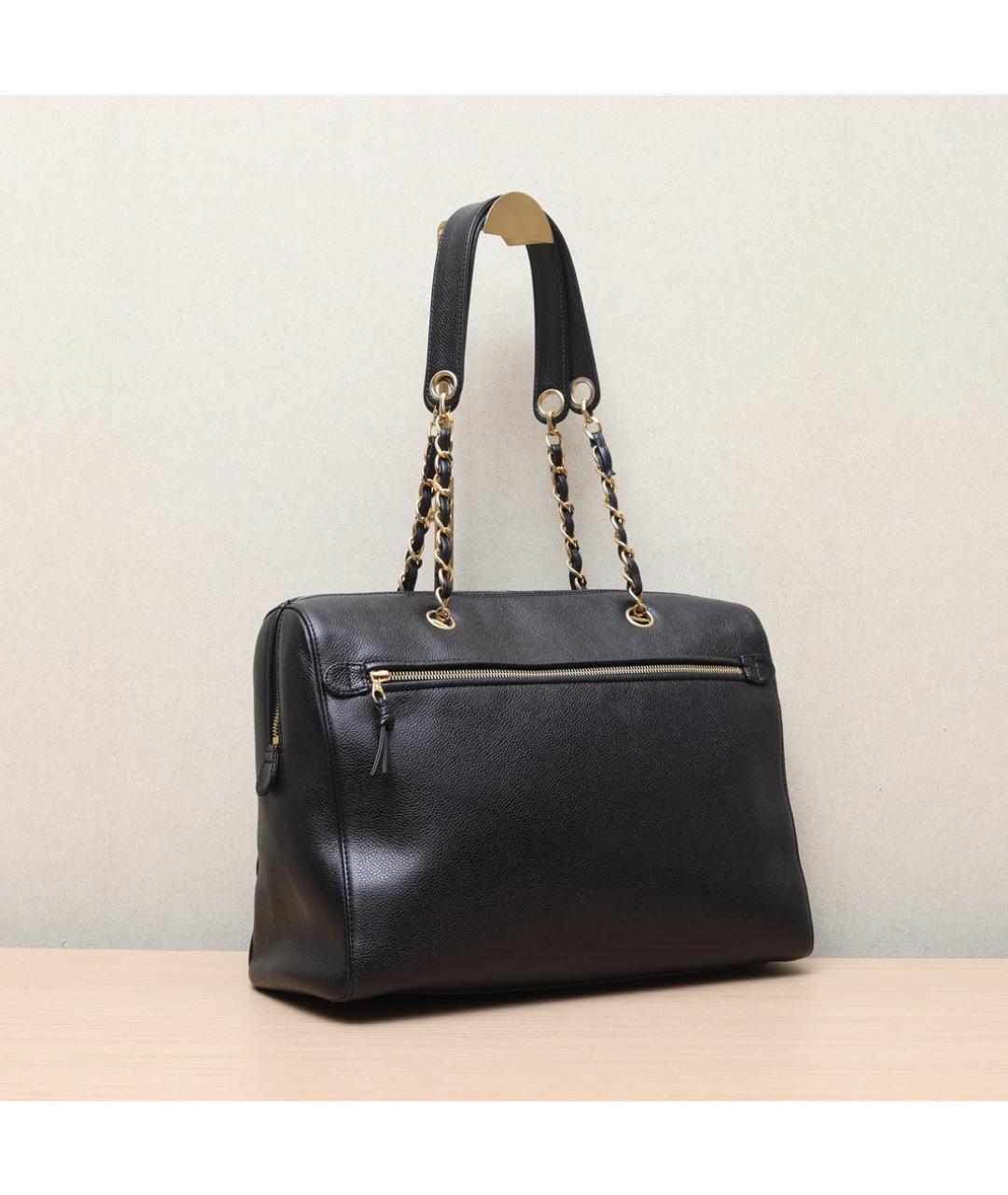 CHANEL Черная кожаная сумка через плечо, фото 6