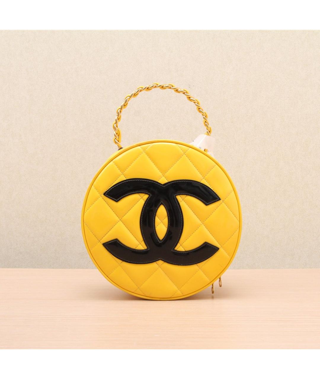 CHANEL Желтая кожаная сумка через плечо, фото 2
