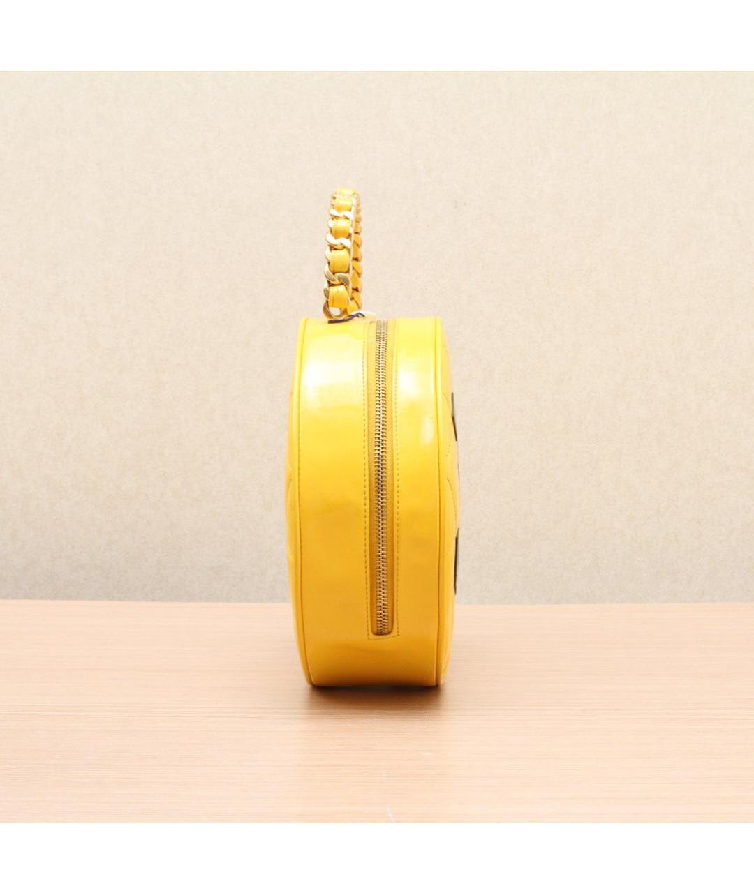 CHANEL Желтая кожаная сумка через плечо, фото 4