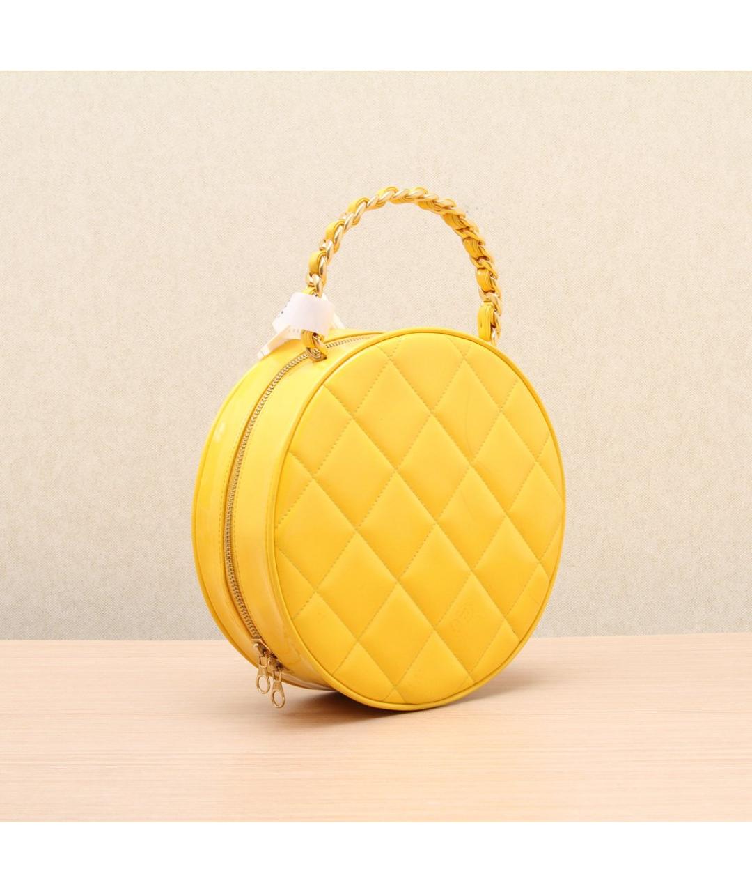 CHANEL Желтая кожаная сумка через плечо, фото 6