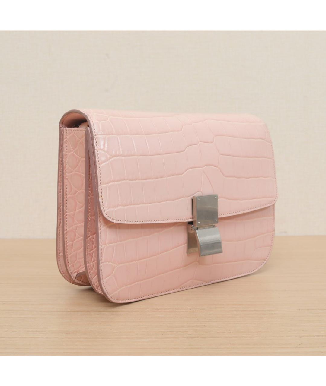 CELINE Розовая кожаная сумка через плечо, фото 3