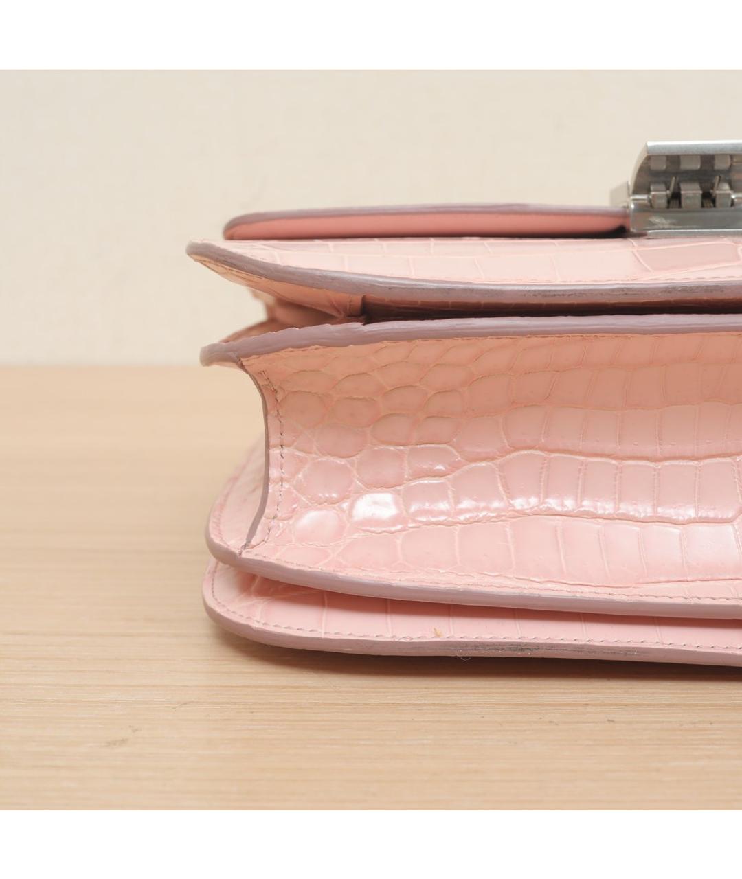 CELINE Розовая кожаная сумка через плечо, фото 8