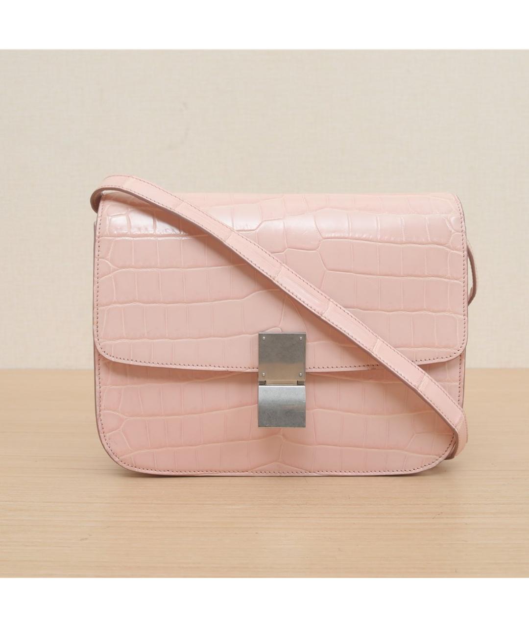 CELINE Розовая кожаная сумка через плечо, фото 2