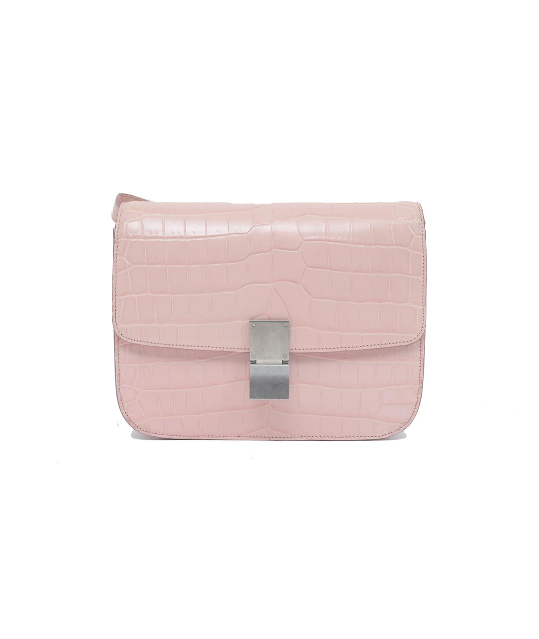 CELINE Розовая кожаная сумка через плечо, фото 1