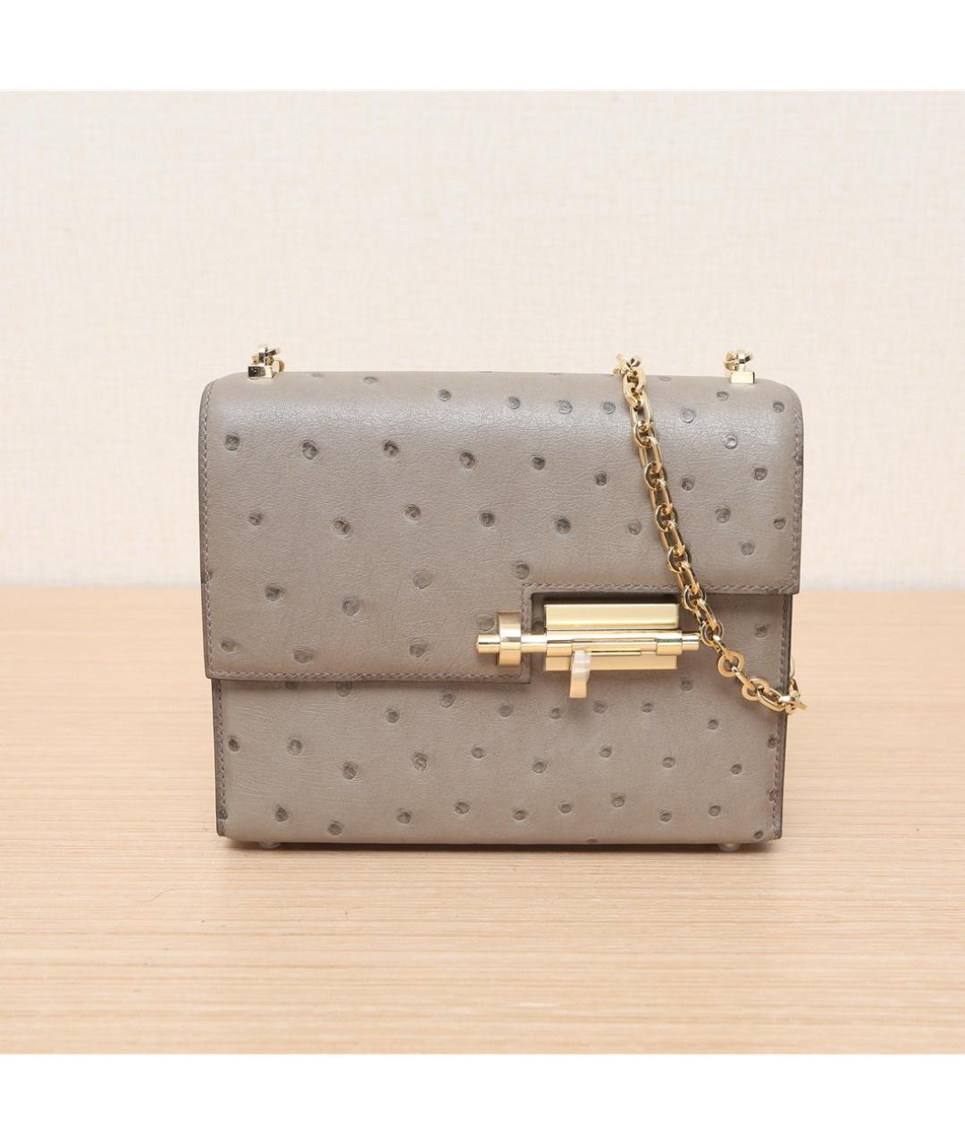 HERMES Серая сумка через плечо из экзотической кожи, фото 2