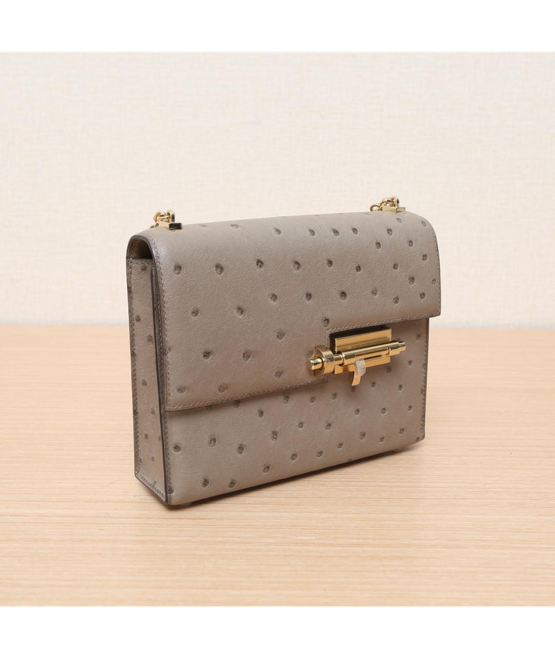 HERMES Серая сумка через плечо из экзотической кожи, фото 3