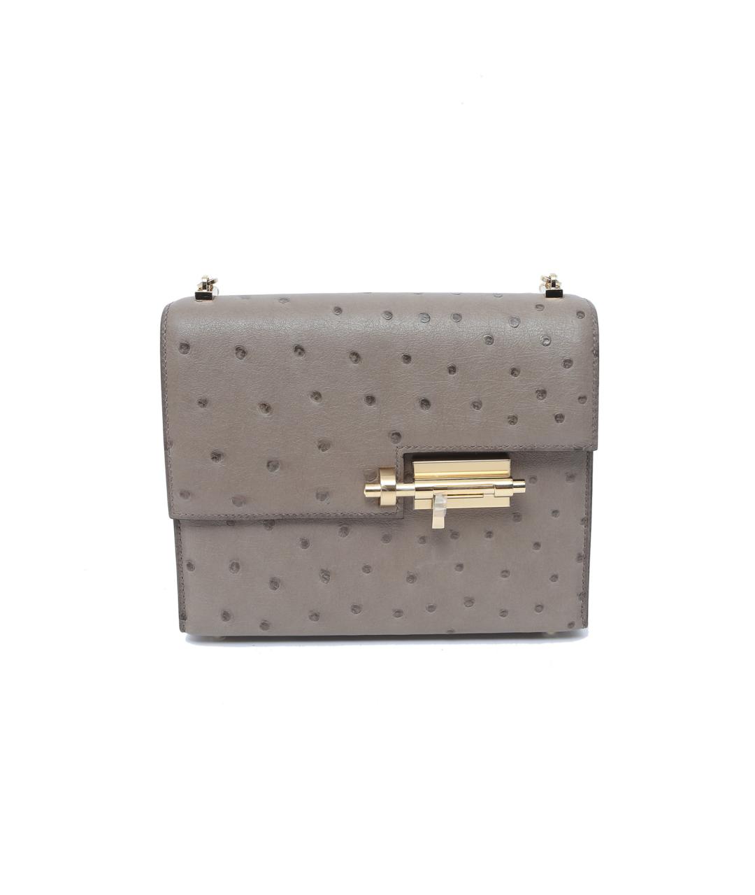 HERMES Серая сумка через плечо из экзотической кожи, фото 1