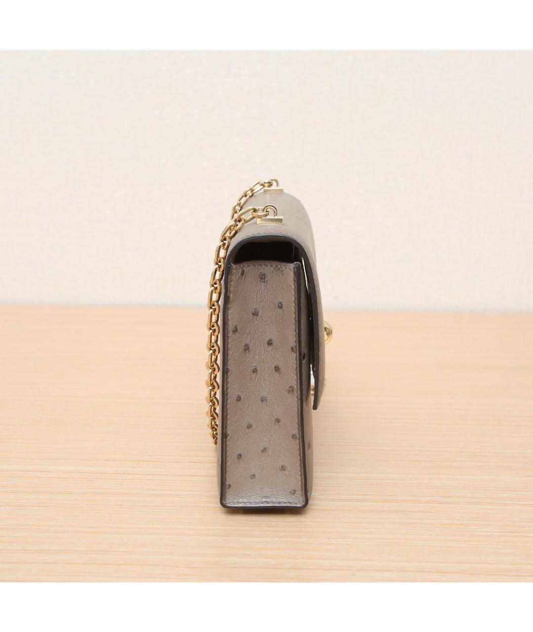 HERMES Серая сумка через плечо из экзотической кожи, фото 4