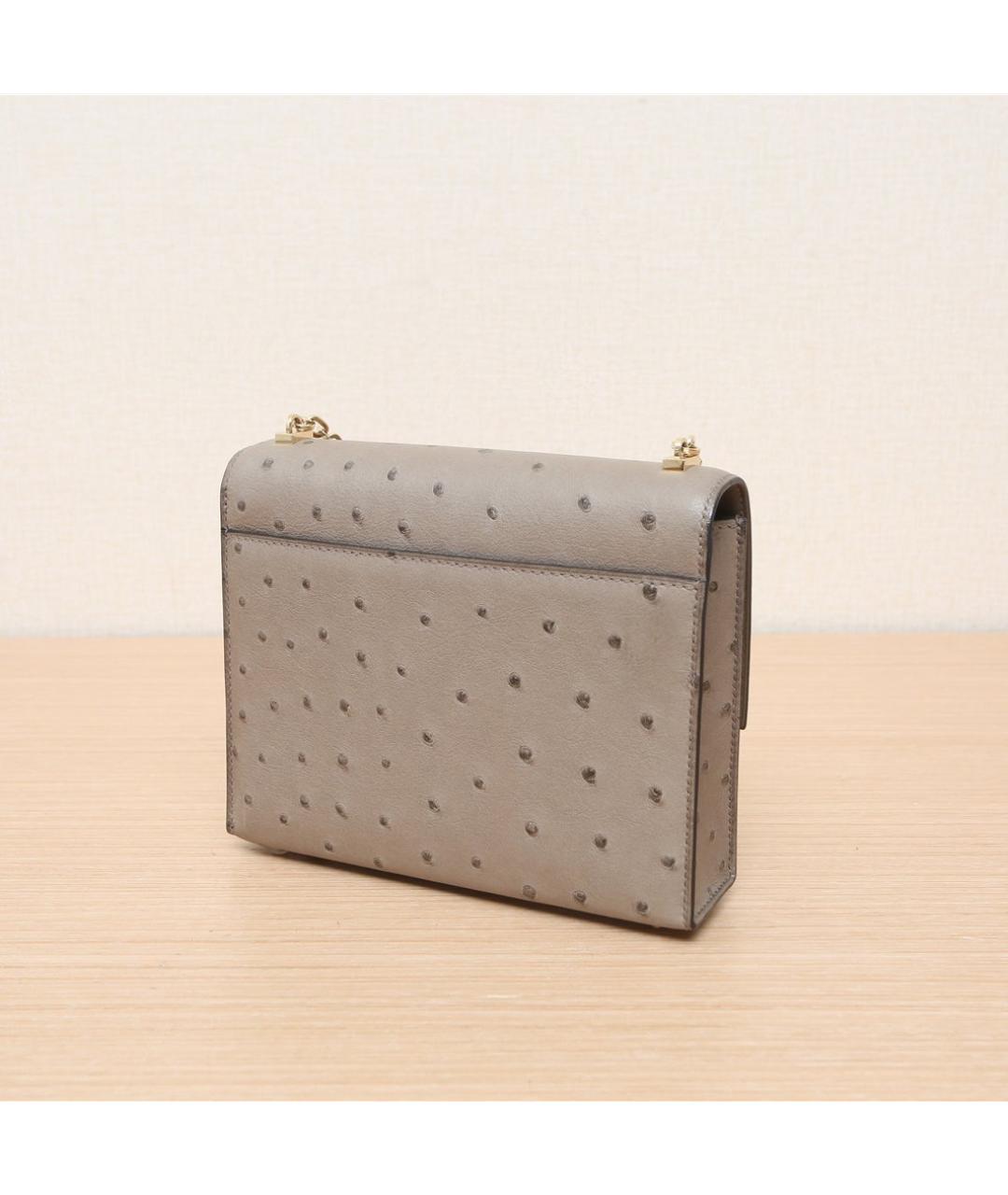 HERMES Серая сумка через плечо из экзотической кожи, фото 5