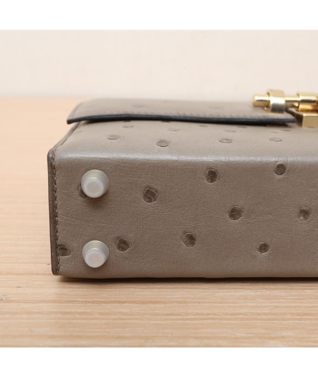 HERMES Серая сумка через плечо из экзотической кожи, фото 8