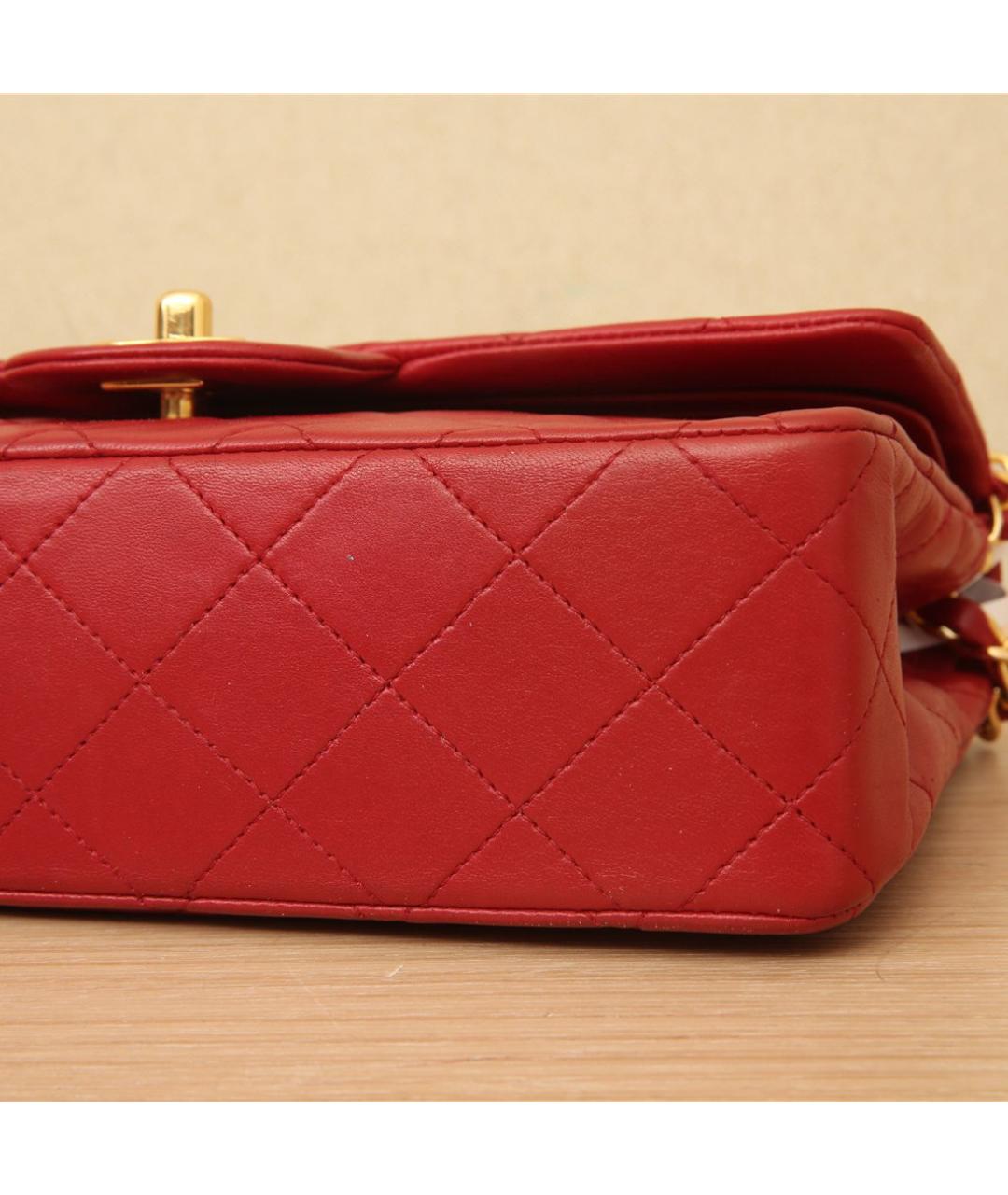 CHANEL Красная кожаная сумка через плечо, фото 7