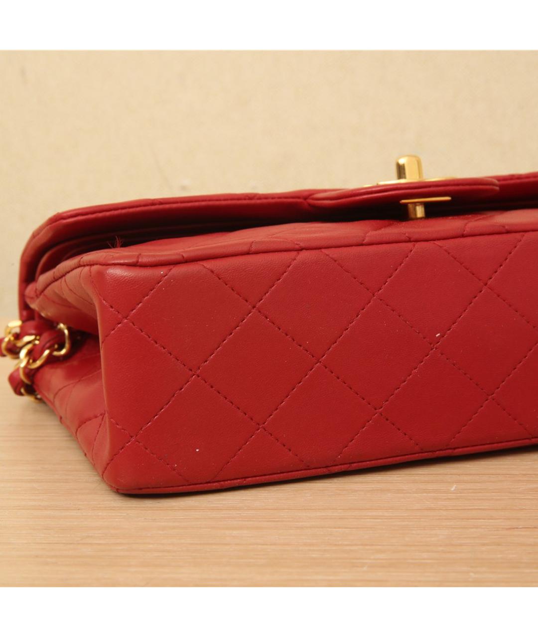 CHANEL Красная кожаная сумка через плечо, фото 8