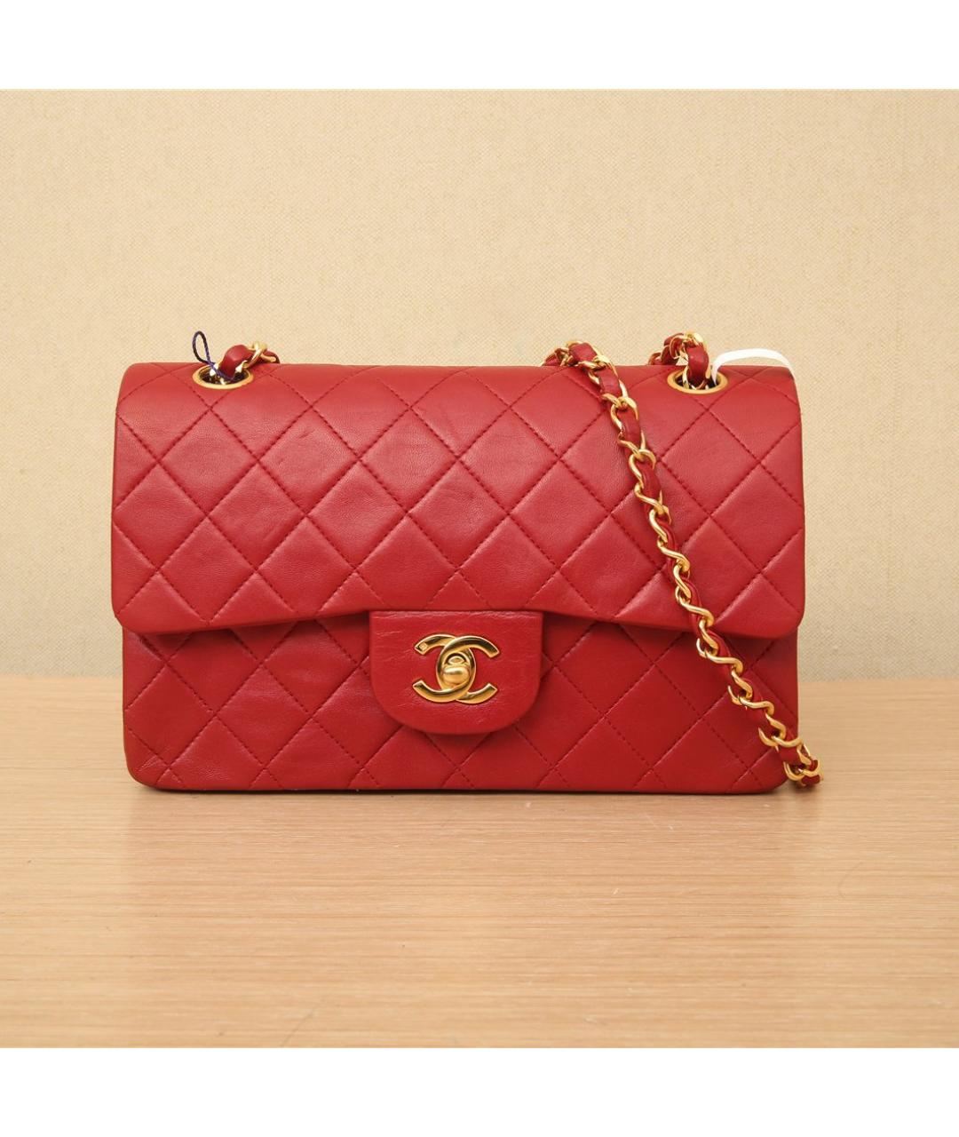 CHANEL Красная кожаная сумка через плечо, фото 2
