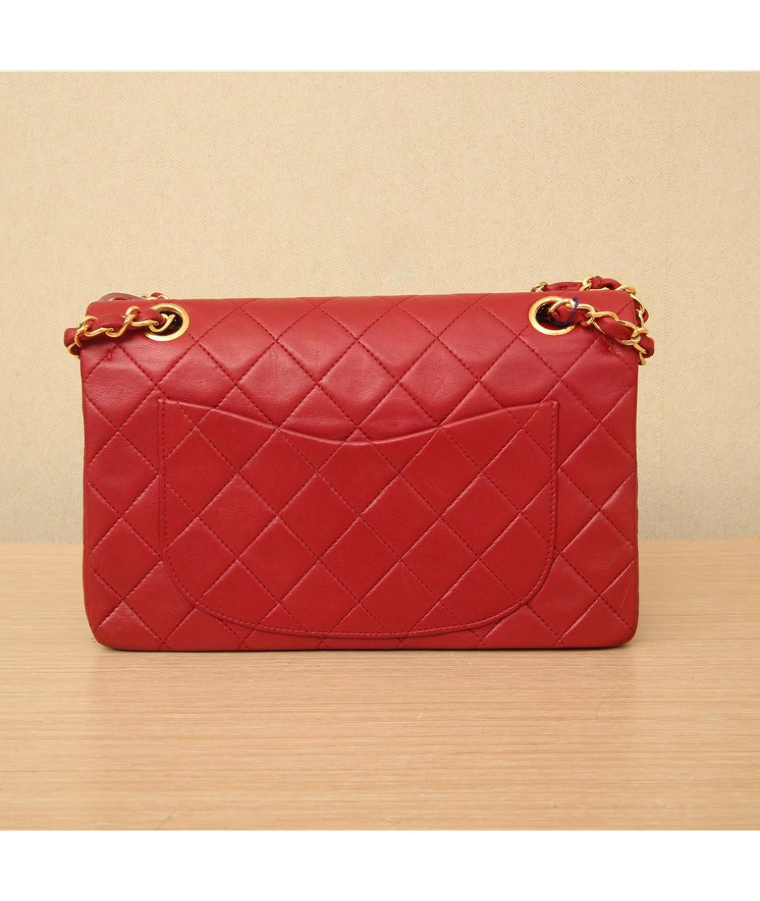 CHANEL Красная кожаная сумка через плечо, фото 6