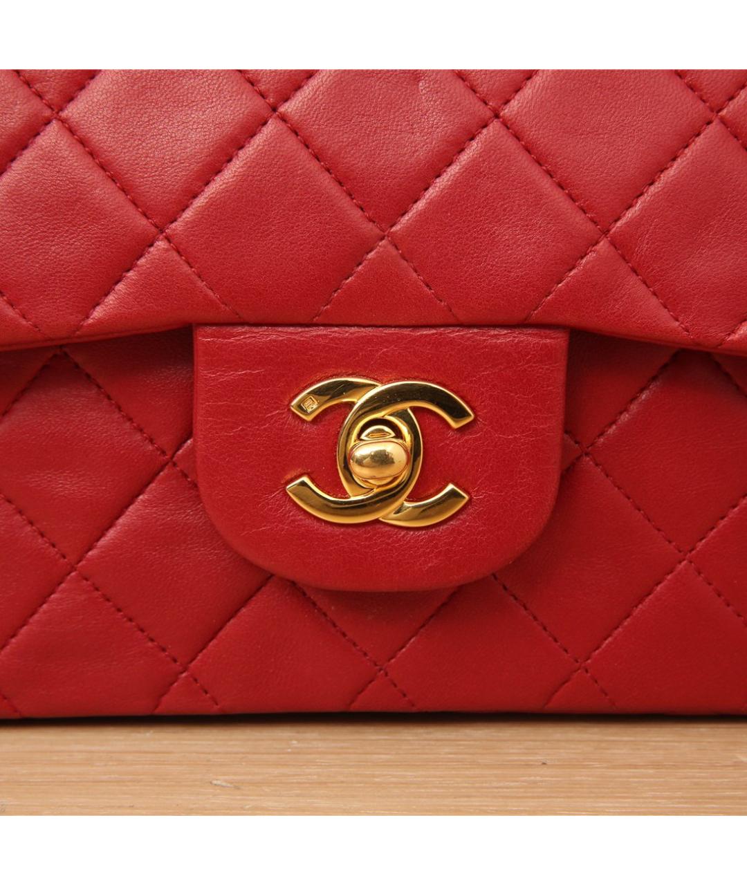 CHANEL Красная кожаная сумка через плечо, фото 9