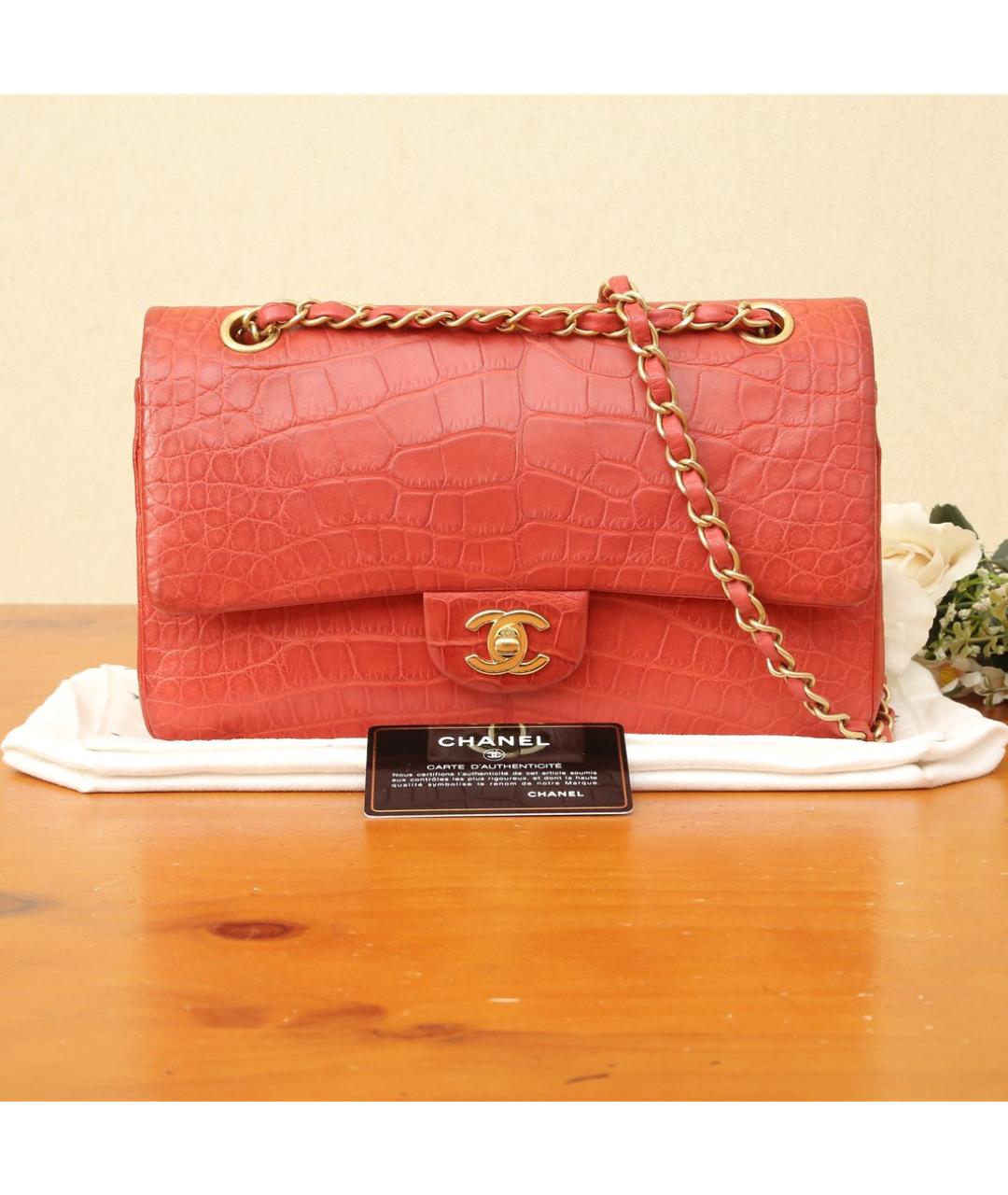CHANEL Красная кожаная сумка через плечо, фото 8