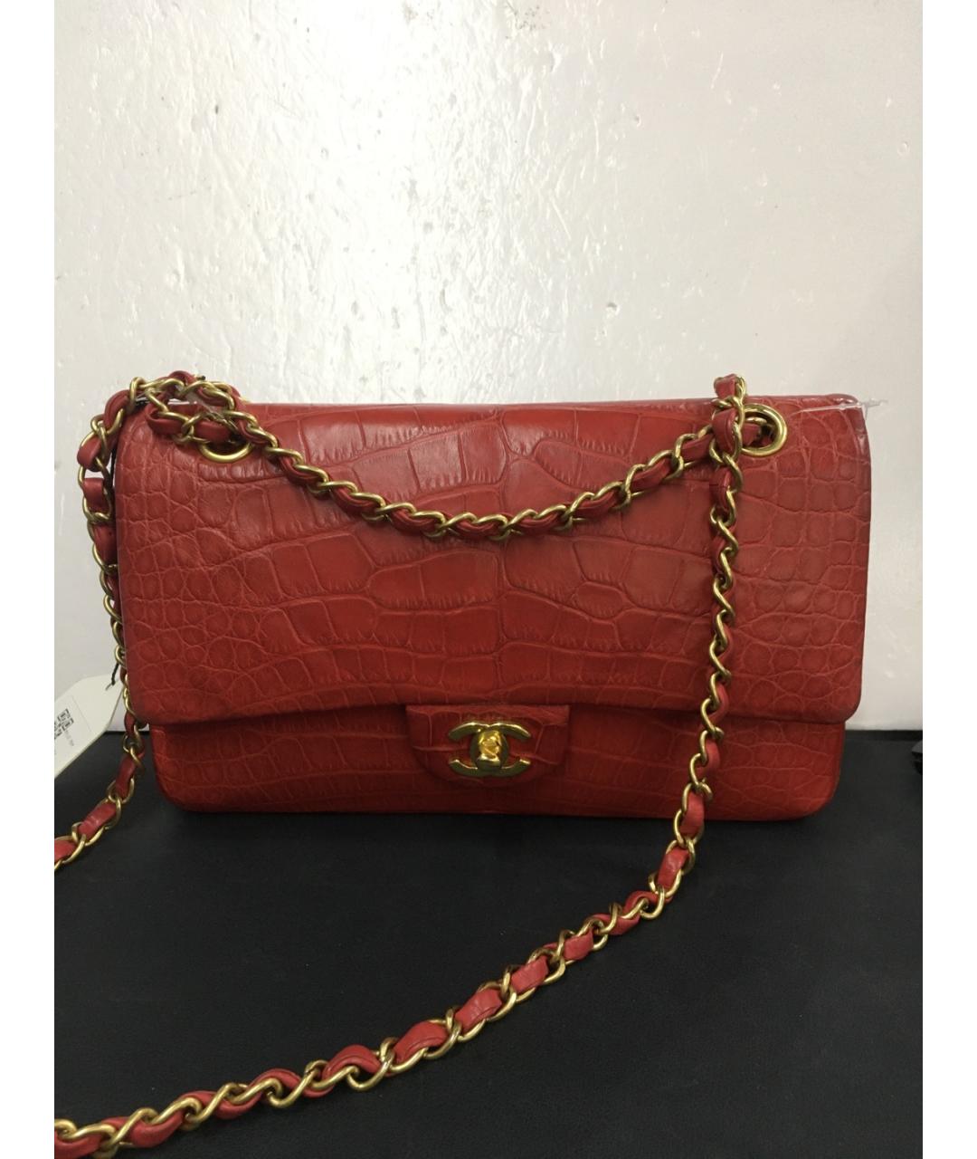 CHANEL Красная кожаная сумка через плечо, фото 9