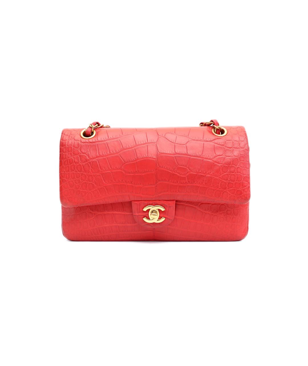 CHANEL Красная кожаная сумка через плечо, фото 6