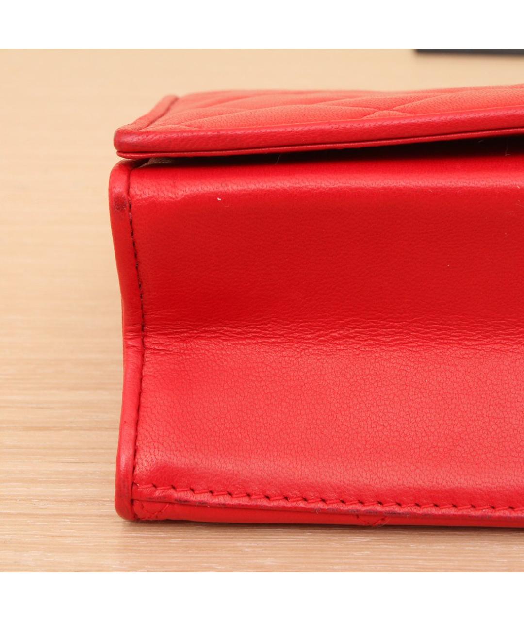 CHANEL Красная кожаная сумка через плечо, фото 8