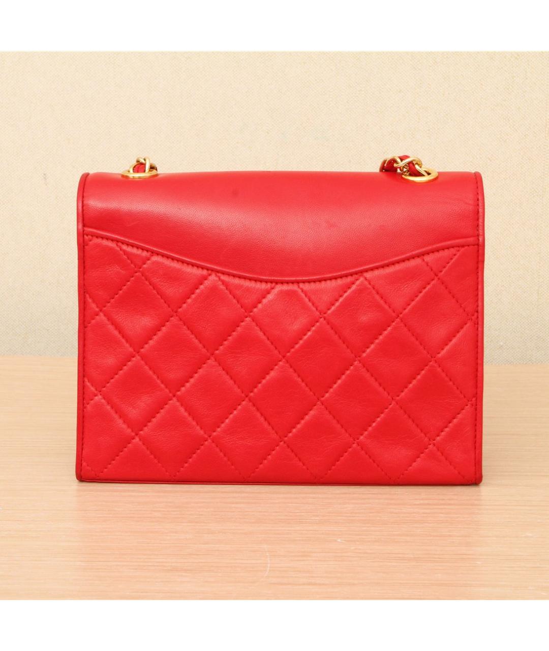 CHANEL Красная кожаная сумка через плечо, фото 6