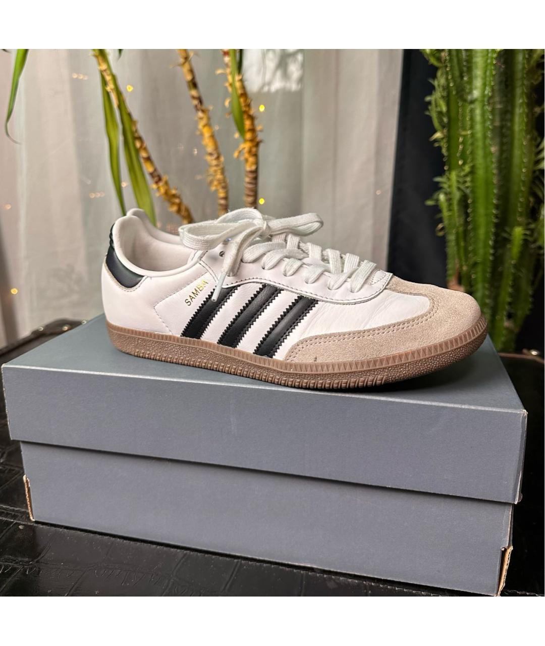 ADIDAS Белые кожаные кеды, фото 5