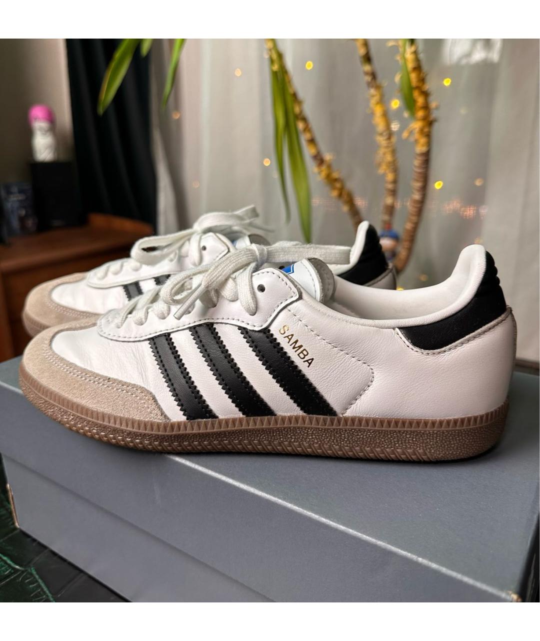 ADIDAS Белые кожаные кеды, фото 3