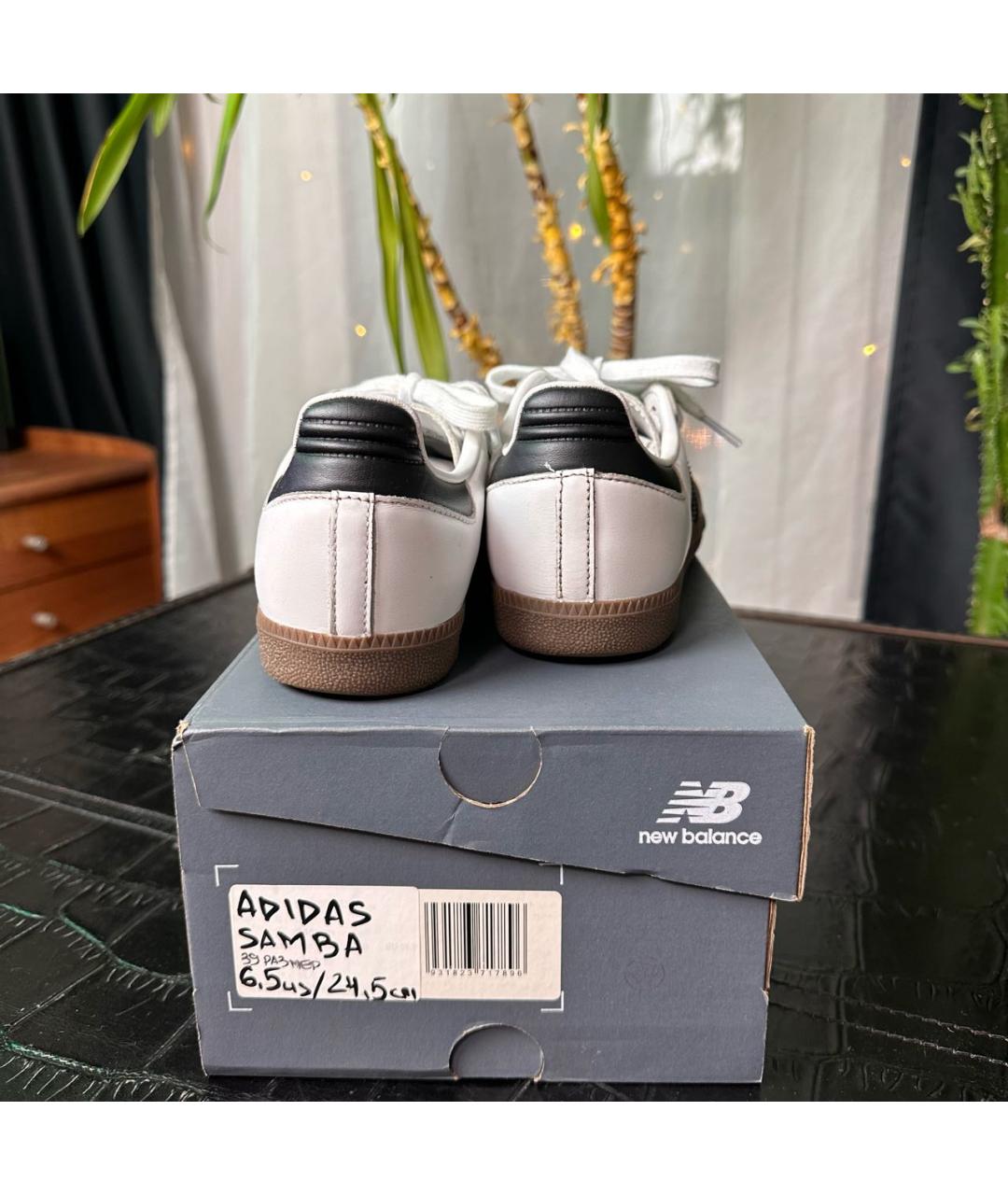 ADIDAS Белые кожаные кеды, фото 4