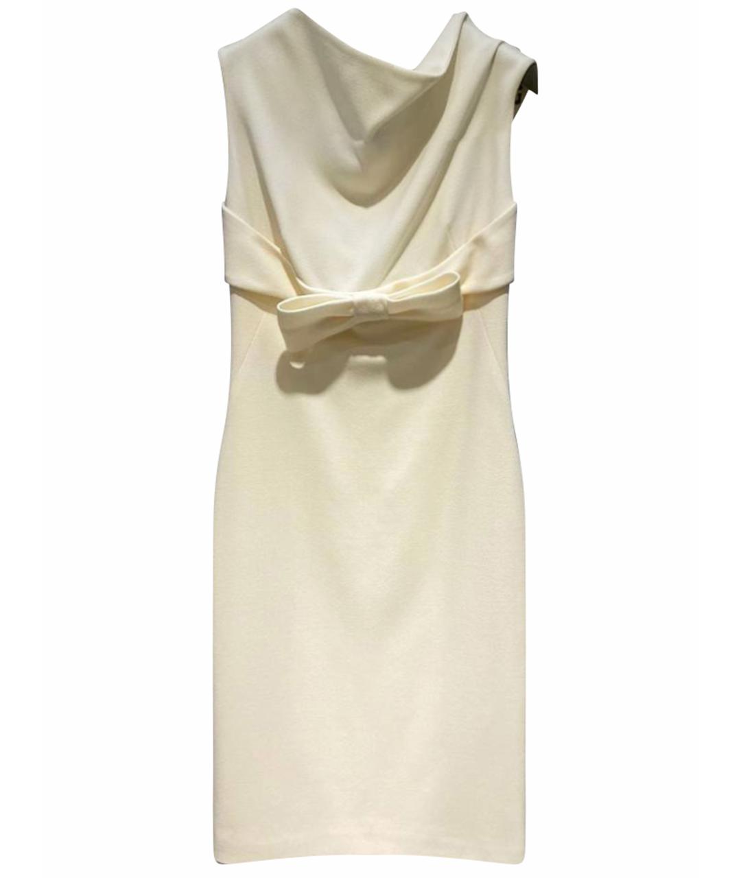 ALEXANDER MCQUEEN Белое ацетатное коктейльное платье, фото 1