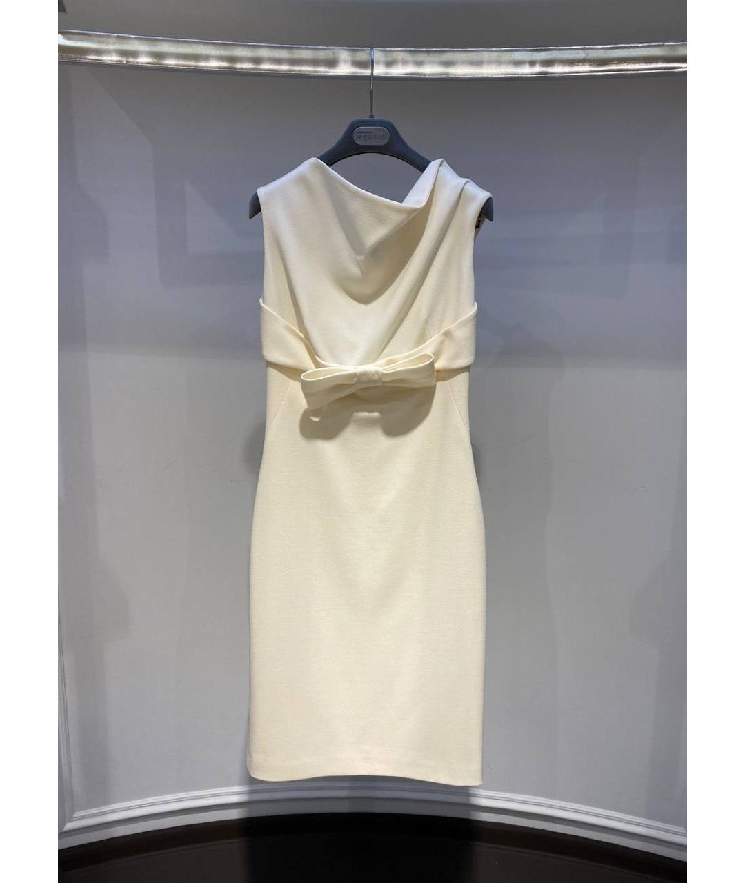 ALEXANDER MCQUEEN Белое ацетатное коктейльное платье, фото 4