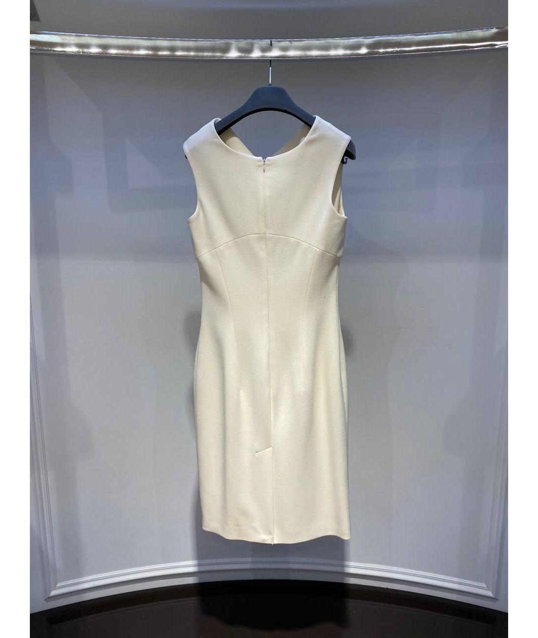 ALEXANDER MCQUEEN Белое ацетатное коктейльное платье, фото 3