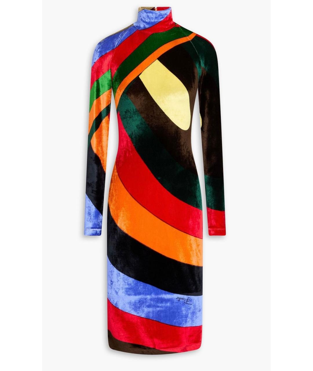 EMILIO PUCCI Мульти вискозное коктейльное платье, фото 4