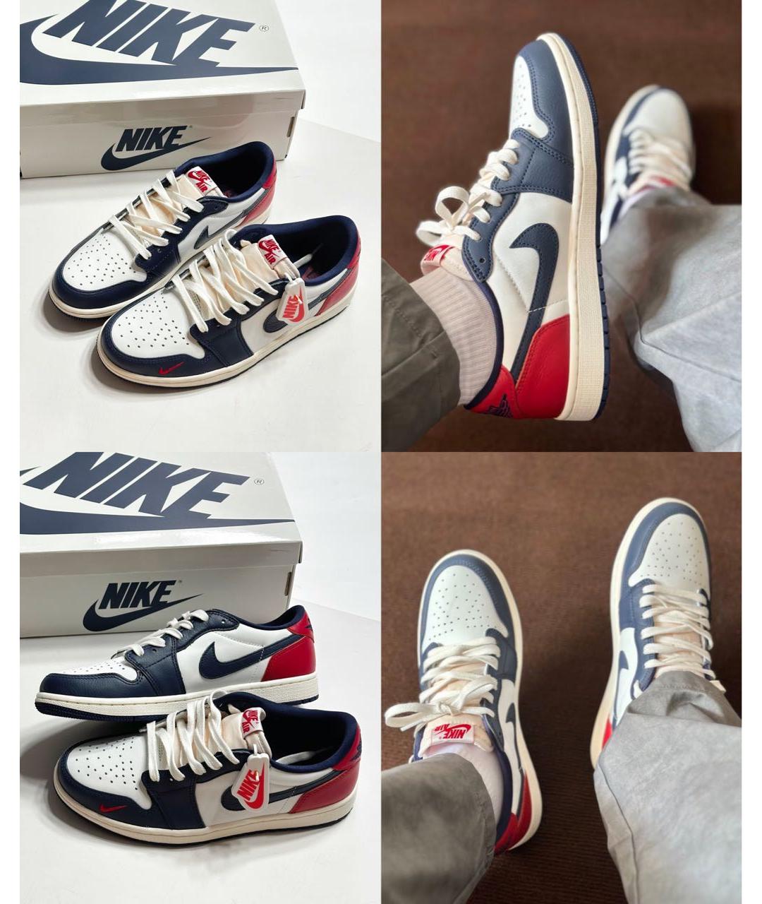 JORDAN Белые кожаные низкие кроссовки / кеды, фото 6