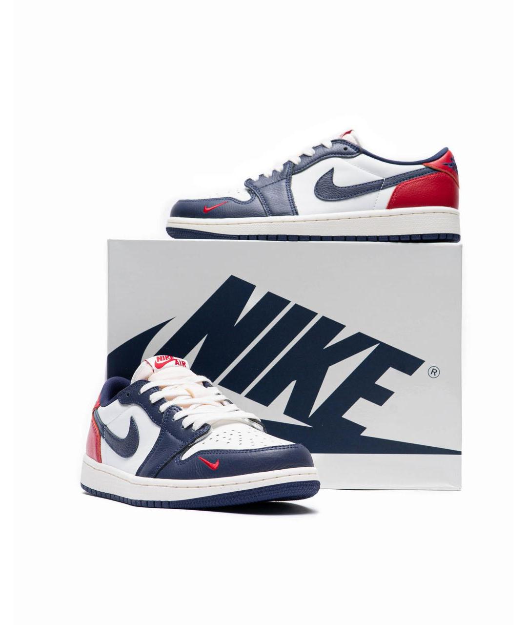 JORDAN Белые кожаные низкие кроссовки / кеды, фото 3